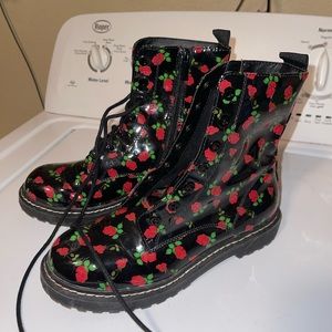 TORRID BETSEY JOHNSON FLORAL COMBAT BOOTS